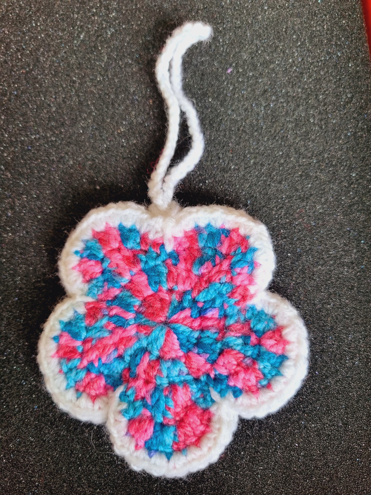 Colorful Crochet Flower Pouch