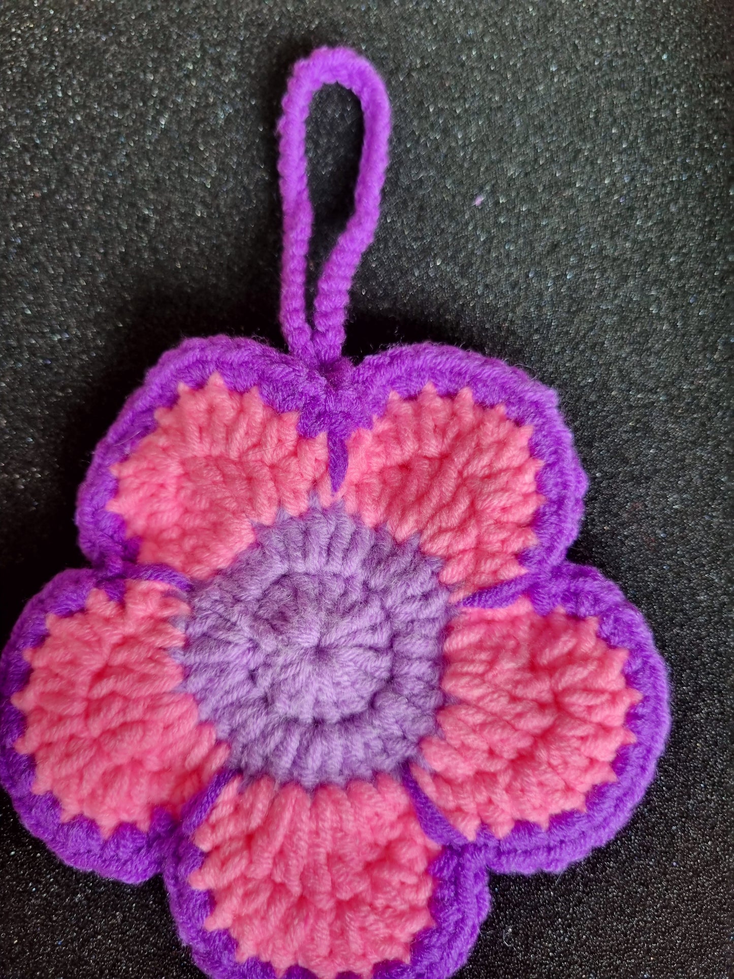 Colorful Crochet Flower Pouch