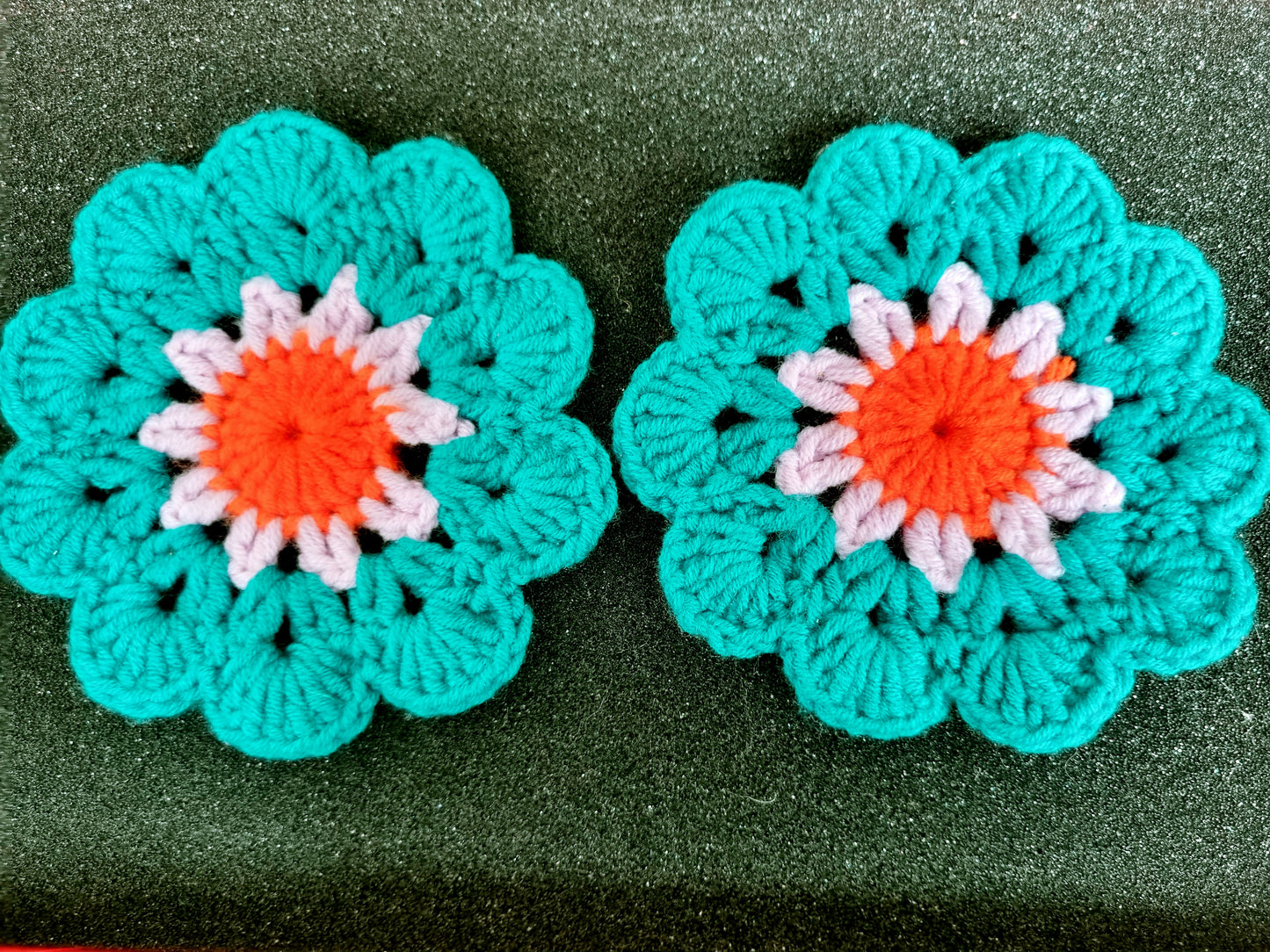 Crochet Flower Coasters - Set of 2