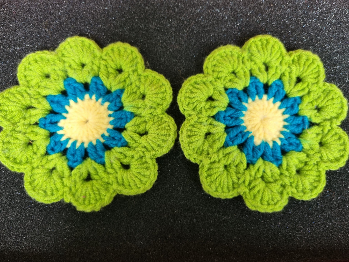 Crochet Flower Coasters - Set of 2