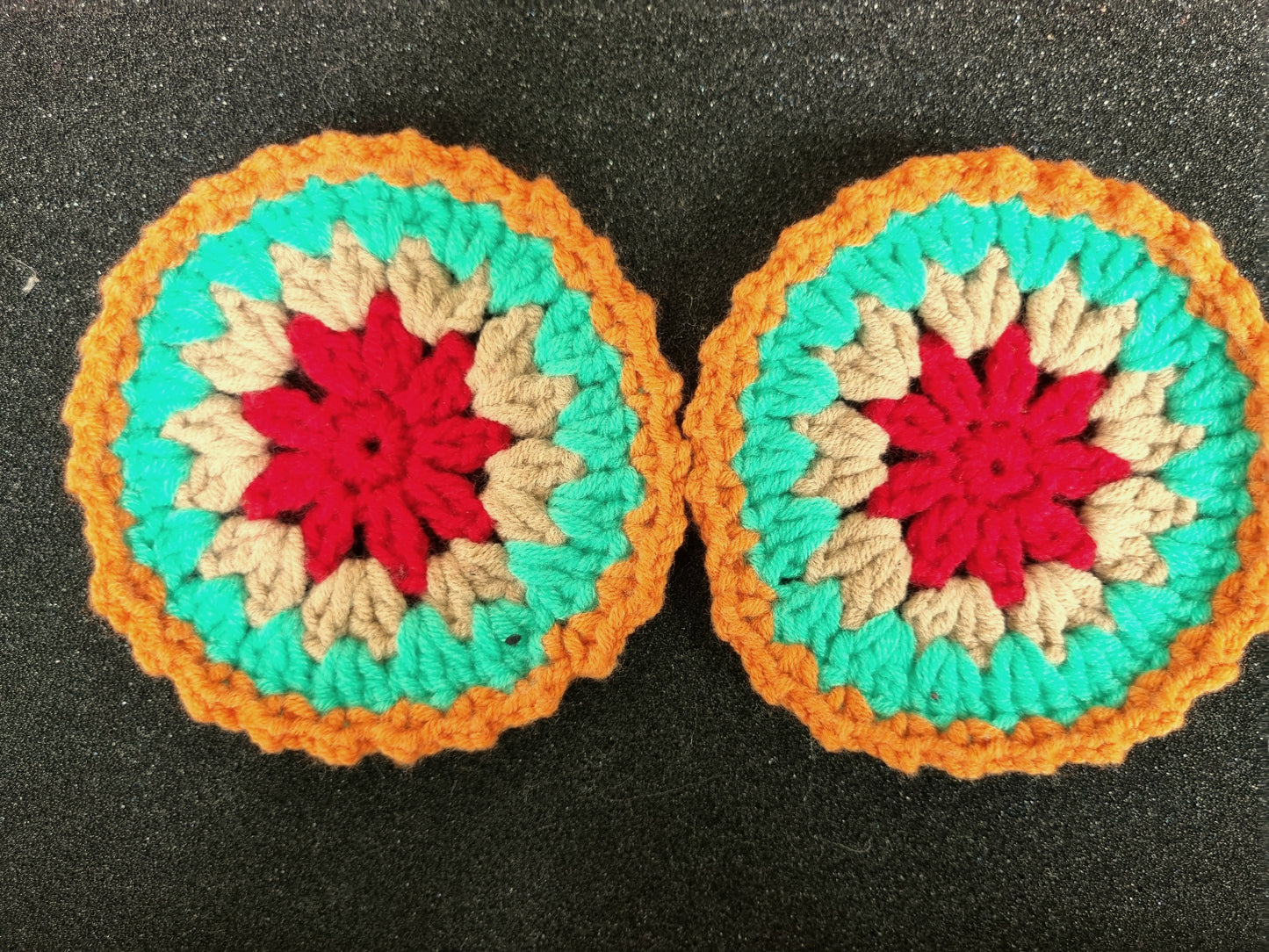 Crochet Flower Coasters - Set of 2