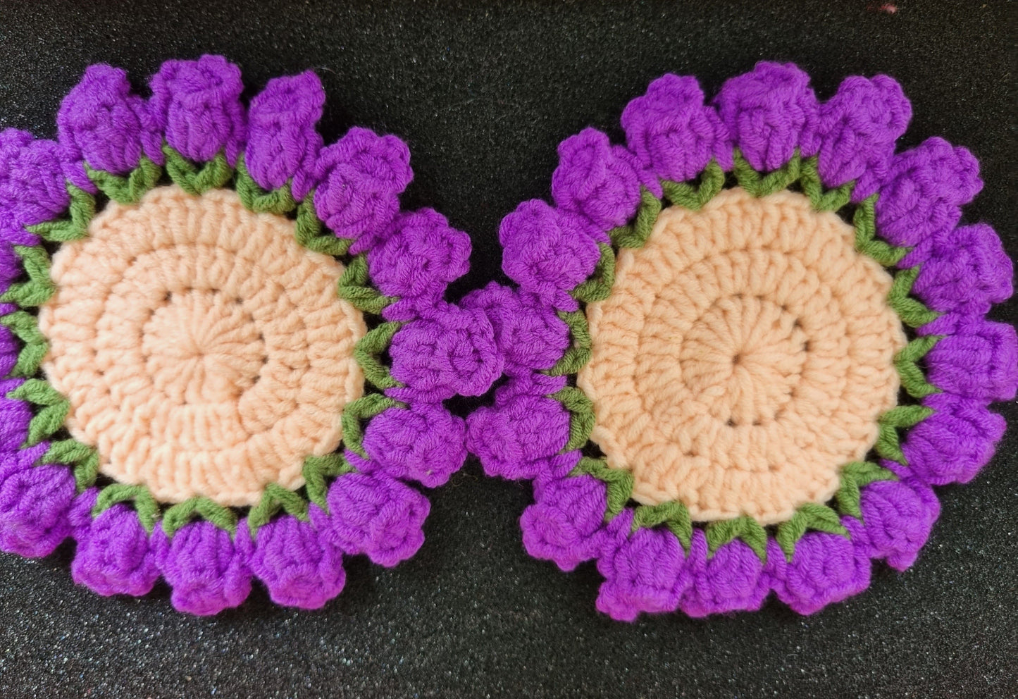 Crochet Flower Coasters - Set of 2