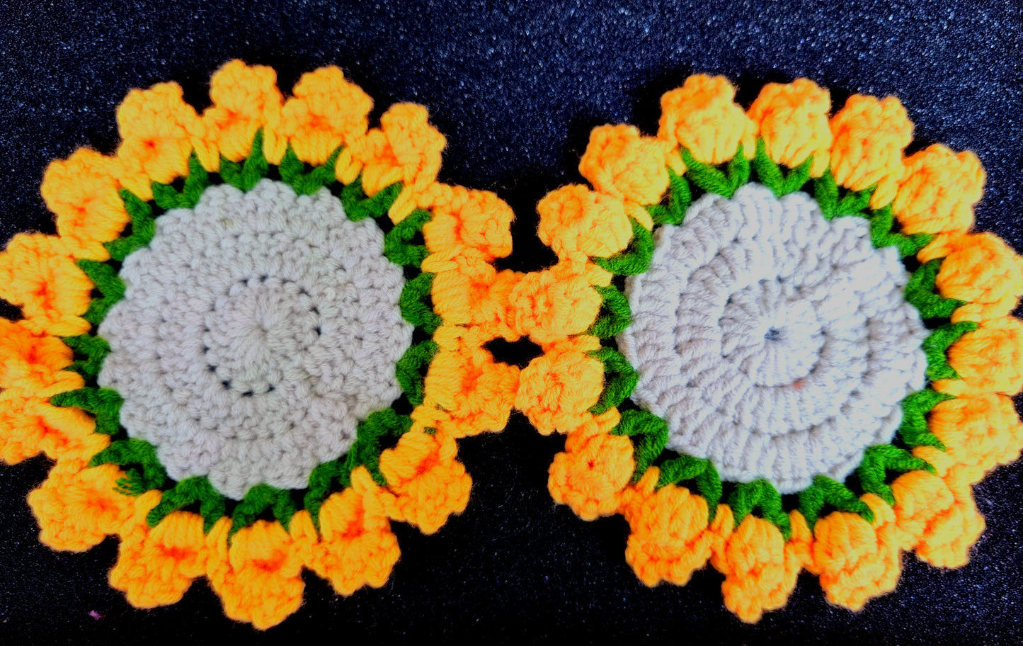 Crochet Flower Coasters - Set of 2