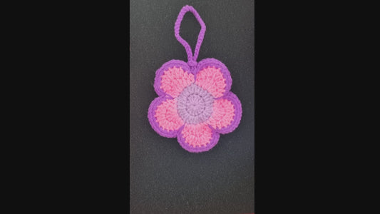 Colorful Crochet Flower Pouch